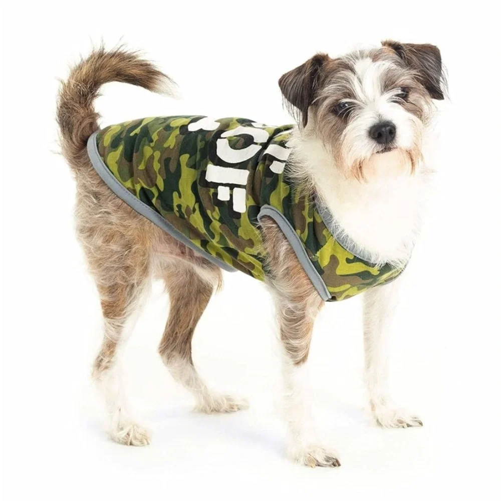 SGT. Woof Camo Pup Dog Shirt Cute Army Soldier Halloween Costume Size Large NEW